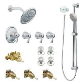ExactTemp┬á KSPEX-HB-TS275CR 7-Inch Rainshower Vertical Spa Kit with Handheld Shower and Slide Bar in Chrome