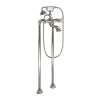 Tub Filler with Floor Mount Risers in Brushed Nickel