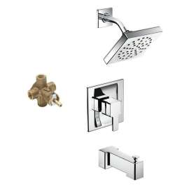 90 Degree 6-In Rain Shower And 7-1/4-In Spout