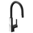 STO Matte Black/Chrome One-Handle High Arc Pulldown Kitchen Faucet, S72308BLC