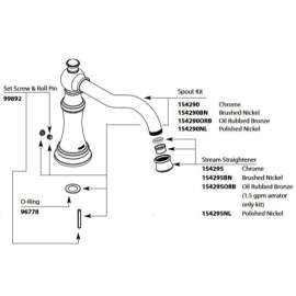 Weymouth Chrome Roman Tub Spout Kit