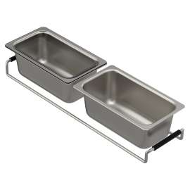 Luxe Chef™ Kitchen Sink Workstation System Stainless Steel Prep Bins with Lids