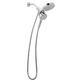 Magnetix Chrome six-function 6.7" diameter spray head standard with handshower, 216C3