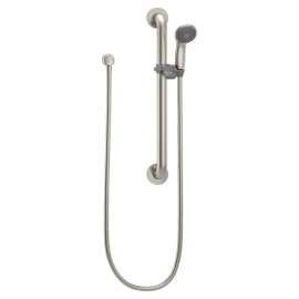 Commercial Brushed nickel slide bar/grab bar shower