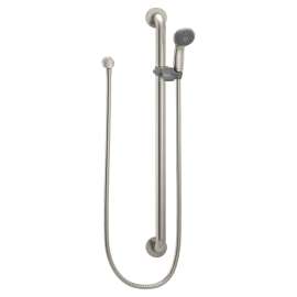 Commercial Brushed nickel slide bar/grab bar shower