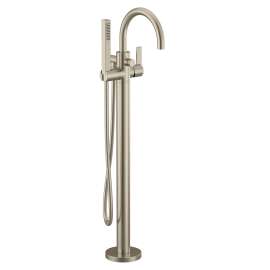 Cia Chrome one-handle tub filler includes hand shower