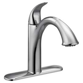 Chrome one-handle pullout kitchen faucet, 67545C