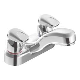 M-PRESS Chrome two-handle metering lavatory faucet