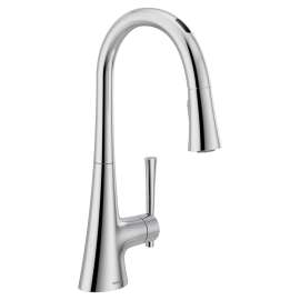 Kurv Chrome one-handle high arc pulldown kitchen faucet, 9126EV2C