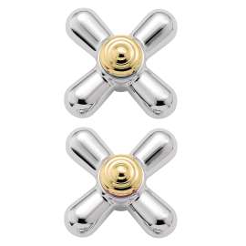 Monticello Chrome/polished brass Replacement Handle Knob Insert, 97448