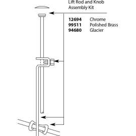Moen Polished Brass Lift Rod and Knob Assembly Kit, 99511