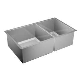 34"x20" stainless steel 16 gauge double bowl sink, G16221
