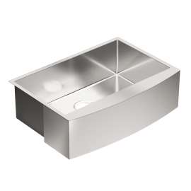 30" x 21" stainless steel 18 gauge single bowl sink, G18121