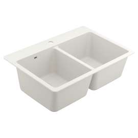 Host 33" Granite Dual Mount Double Bowl Sink