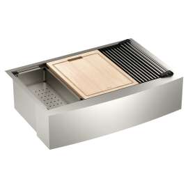 Luxe Chef 33" Workstation Undermount Apron Front Single Bowl Sink With Accessories