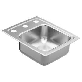 1800 Series 13"x17" stainless steel 18 gauge single bowl drop in sink, GS181873