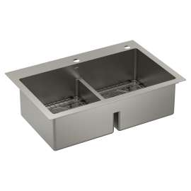 Prep 33" Stainless Steel  Dual Mount Double Bowl Sink