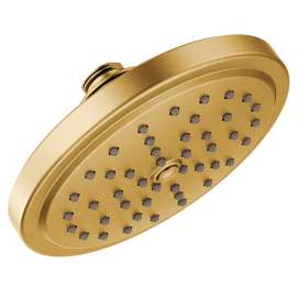 Moen Brushed gold one-function 6-3/4" diameter spray head rainshower
