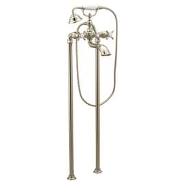 Weymouth Polished nickel two-handle tub filler includes hand shower