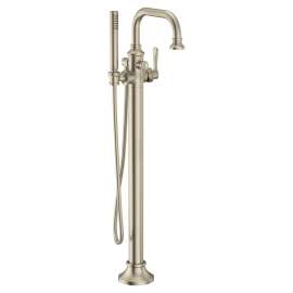 Colinet Brushed nickel one-handle tub filler includes hand shower