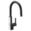 STO Matte Black/Chrome One-Handle High Arc Pulldown Kitchen Faucet, S72308BLC