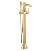 Flara Brushed gold one-handle tub filler includes hand shower