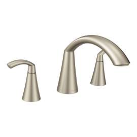 Glyde Brushed nickel Two-Handle High Arc Roman Tub Faucet