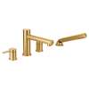 Align Brushed gold Two-Handle Diverter Roman Tub Faucet including Handheld Shower