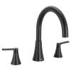 Jase Matte black two-handle non diverter roman tub faucet