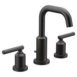 Gibson Matte Black Two-Handle High Arc Bathroom Faucet, T6142BL