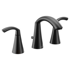 Glyde Matte black two-handle high arc bathroom faucet, T6173BL