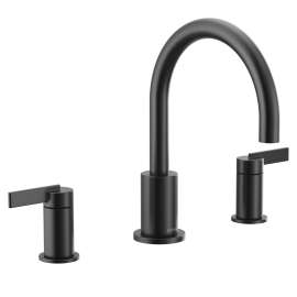 Cia Matte black two-handle non diverter roman tub faucet