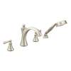 Wynford Brushed nickel Two-Handle Diverter Roman Tub Faucet including Handheld Shower