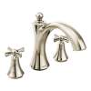 Wynford Polished nickel Two-Handle Non-Diverter Roman Tub Faucet, T657NL