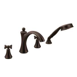 Wynford Oil rubbed bronze Two-Handle Diverter Roman Tub Faucet including Handheld Shower, T658ORB