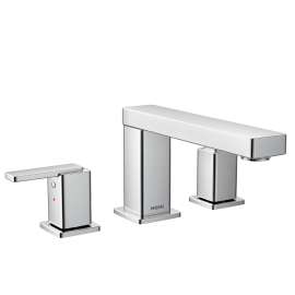 Chrome two-handle non diverter roman tub faucet
