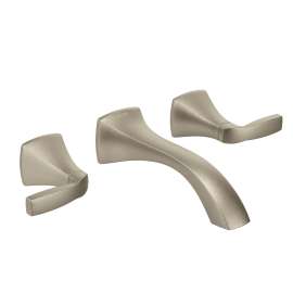 Voss Brushed Nickel Two-Handle Wall Mount Bathroom Faucet