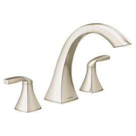 Voss Polished nickel Two-Handle High Arc Roman Tub Faucet