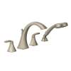 Voss Brushed nickel Two-Handle High Arc Roman Tub Faucet including Handheld Shower