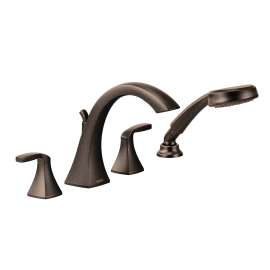 Voss Oil rubbed bronze Two-Handle High Arc Roman Tub Faucet including Handheld Shower
