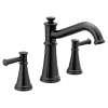 Belfield Matte black two-handle non diverter roman tub faucet