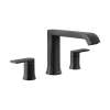 Genta LX Matte Black Two-Handle Low Arc Roman Tub Faucet