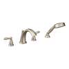 Brantford Brushed nickel Two-Handle Low Arc Roman Tub Faucet including Handheld Shower