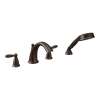 Brantford Oil rubbed bronze Two-Handle Low Arc Roman Tub Faucet including Handheld Shower