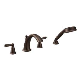 Brantford Oil rubbed bronze Two-Handle Low Arc Roman Tub Faucet including Handheld Shower