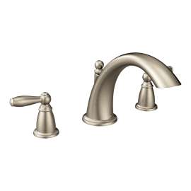 Brantford Brushed nickel Two-Handle Low Arc Roman Tub Faucet