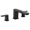Rizon Matte black Two-Handle Low Arc Roman Tub Faucet
