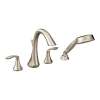 Eva Brushed nickel Two-Handle High Arc Roman Tub Faucet including Handheld Shower