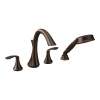 Eva Oil rubbed bronze Two-Handle High Arc Roman Tub Faucet including Handheld Shower