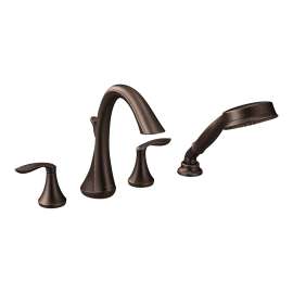Eva Oil rubbed bronze Two-Handle High Arc Roman Tub Faucet including Handheld Shower